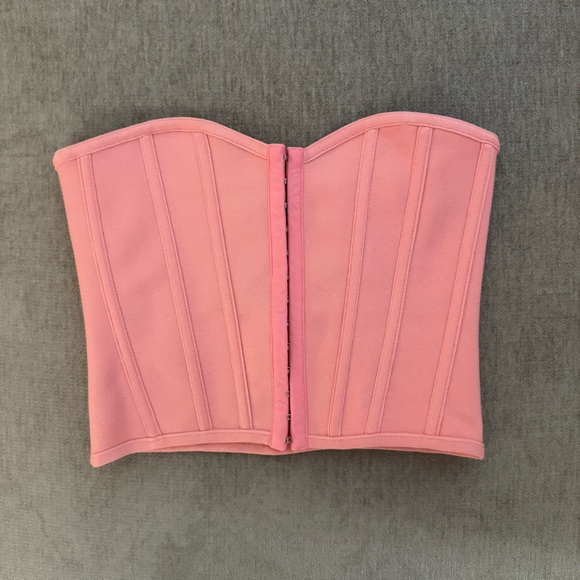 PrettyLittleThing Light Pink Structured Corset Top 💖 Barbiecore Glam | Size 4 - Picture 10 of 11
